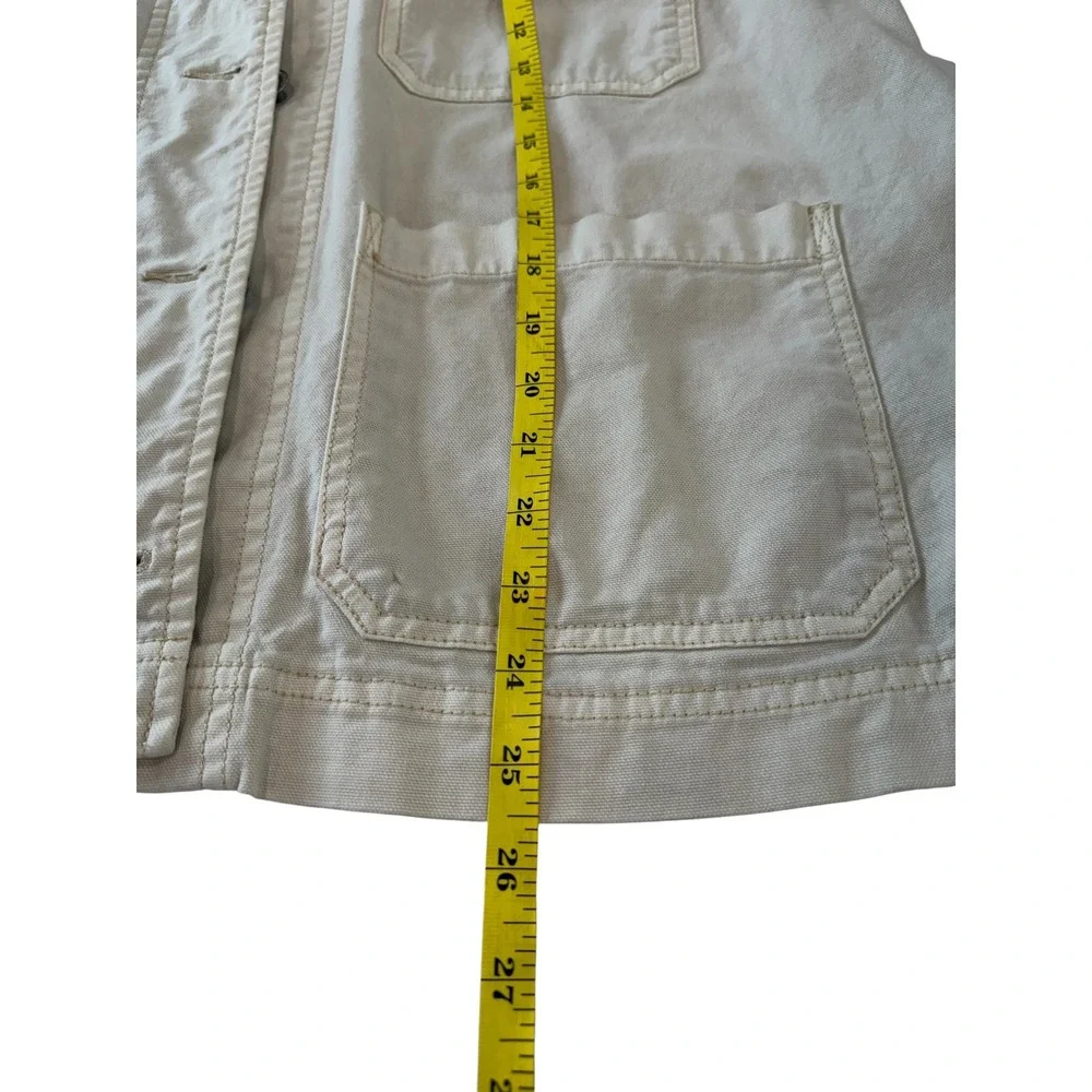 Gap Womens Cream Utility Chore Jacket Large Workwear‎ Cotton Blend